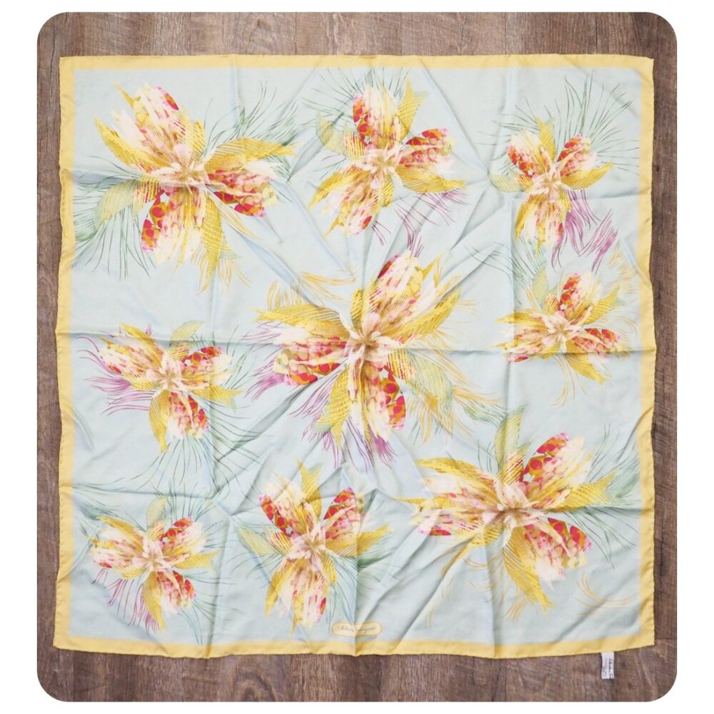 Salvatore Ferragamo Floral Hand Rolled Silk Scarf